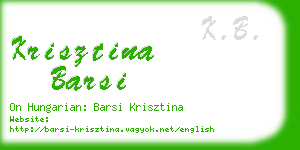 krisztina barsi business card